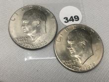 (2) Bicentennial Ike Dollars