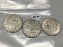 (3 X $) 1921 Morgan Dollars