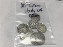 (8) Walking Liberty Half Dollars