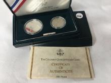 1992 Columbus Quincentenary Proof Coins, (90% Silver Dollar)
