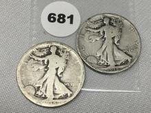 1918, 18-S Walking Liberty Half Dollars