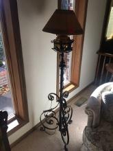 Iron Plant Stand And Lamp