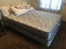 Queen size bed with bedding, good condition, no head board