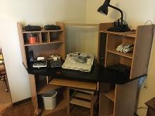 Corner computer desk and misc. electronics
