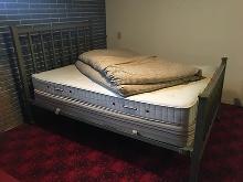 Iron bed, included feather mattress