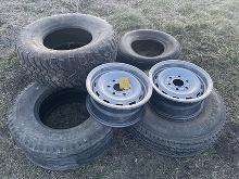 11L-15 Imp. Tire and used truck tires, (2) 6 bolt 16x6.5 rims