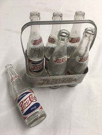 Pepsi Cola Double Dot Bottles and Carrier