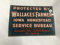 7 x 10 in. Wallaces Farmer Tin Sign