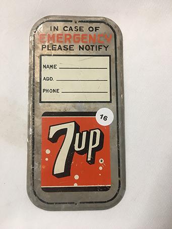 4x8 in. 7up Metal Emergency Contact Plaque