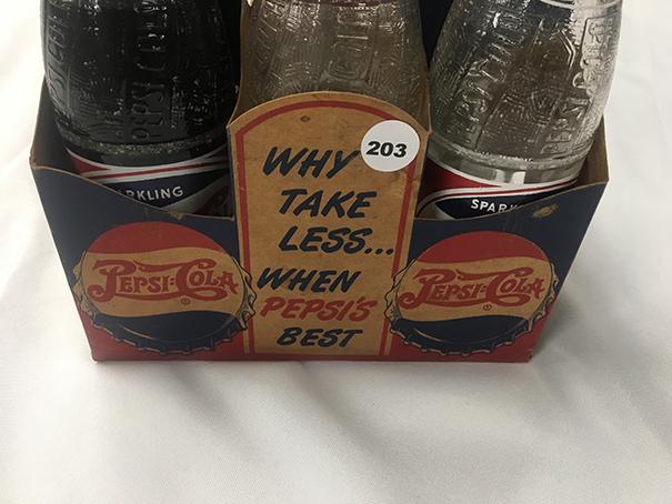 Pepsi Cola Double Dot Bottles and Carrier