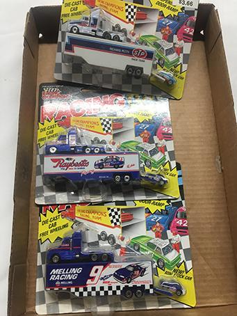 (3) Nascar Die Cast Trucks and Trailers