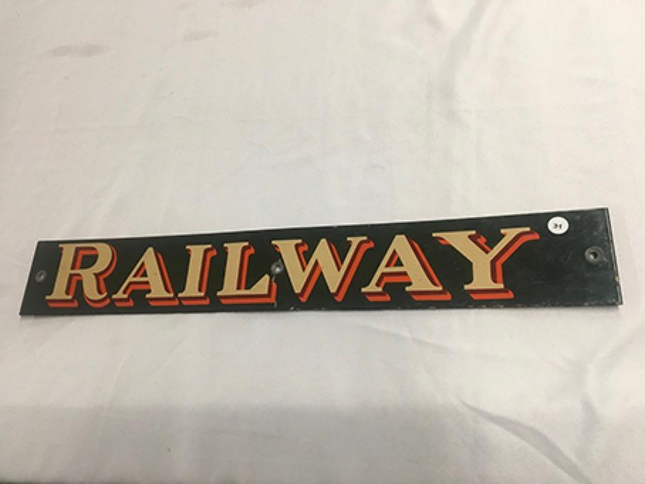 4 x 27 1/2 in. Porcelain Railway Sign, One Sided