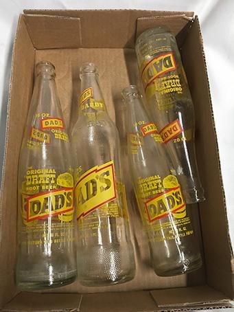 (4) Dads Root Beer Bottles