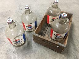 (4) Pepsi Syrup Jugs and Crate