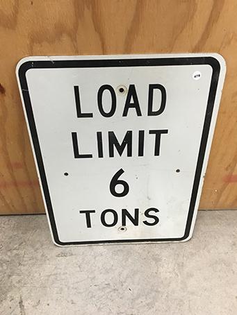 18  x 24 in,, Load Limit Sign