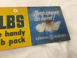 8  x 22 in. Vintage GE Bulbs Display Sign with Top Flange