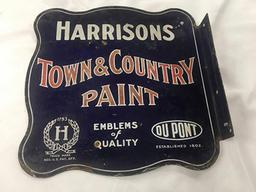 17 x 17 in. Vintage Porcelain Town & Country Paint Flange Sign