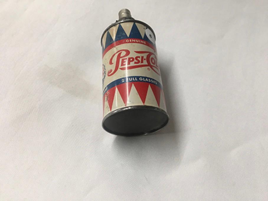 Rare 1950s Pepsi Cola, Single Dot Cone Top Can with lighter cap, hard to find in this condition