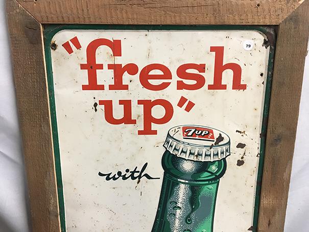 21  x 57 in. Vintage 7up Framed Sign, Made in Canada CCC-60-No.7