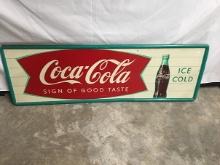 17 1/2  x 53 1/2 in. Vintage Coca Cola Sign, (Robertson 3-60)