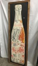 24 1/2  x 75 in. (Sign 17 1/2 in x 69 in. ) Vintage Framed Pepsi Cola Sign