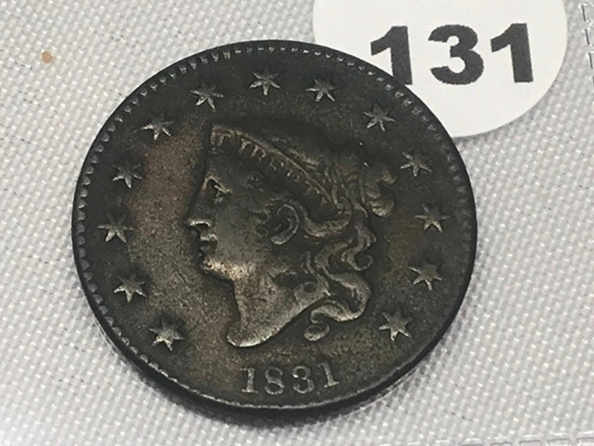 1831 Matron Head Large Cent Medium Letters