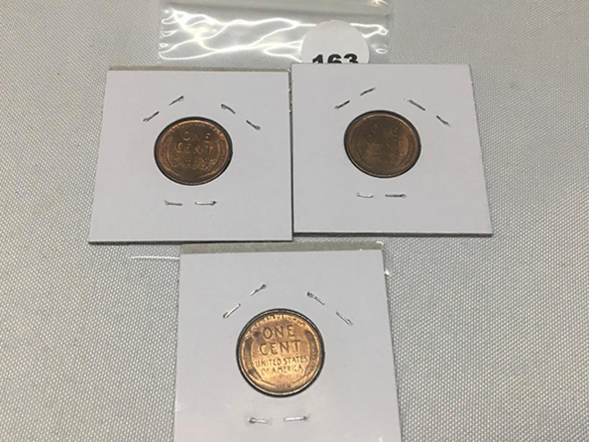 1944-D, 51-D & 56-D Lincoln Cent UNC