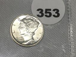 1941-S  Mercury Dime GEM