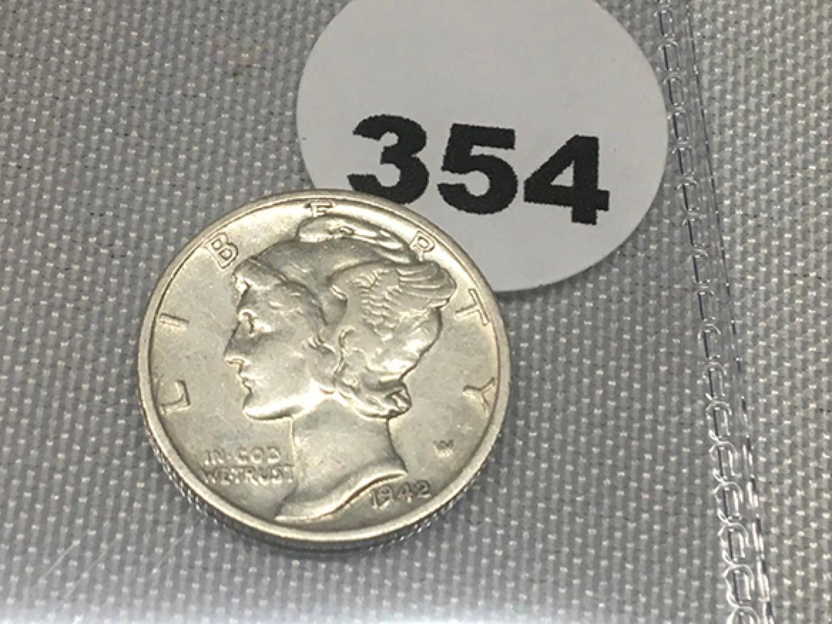 1942-S  Mercury Dime GEM