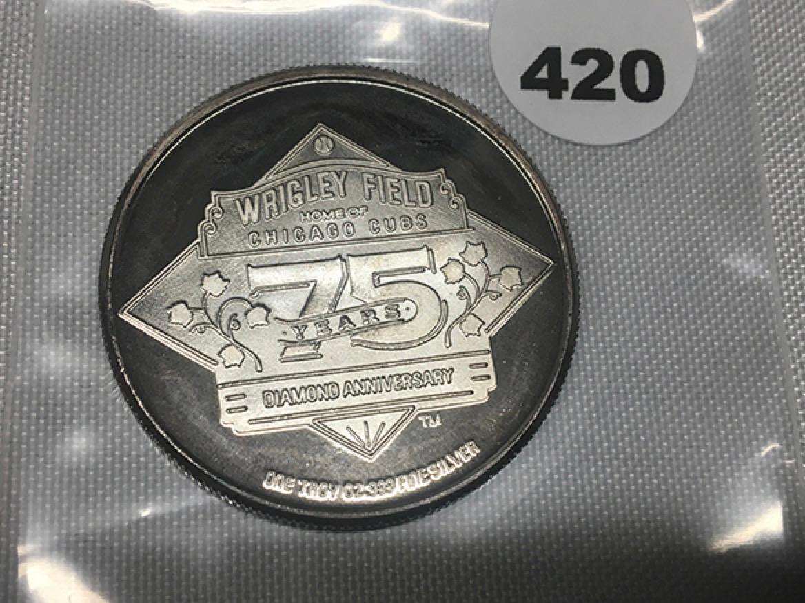 1914-1989 Wrigley Field 75 years, 1 oz .999 Fine Silver Proof