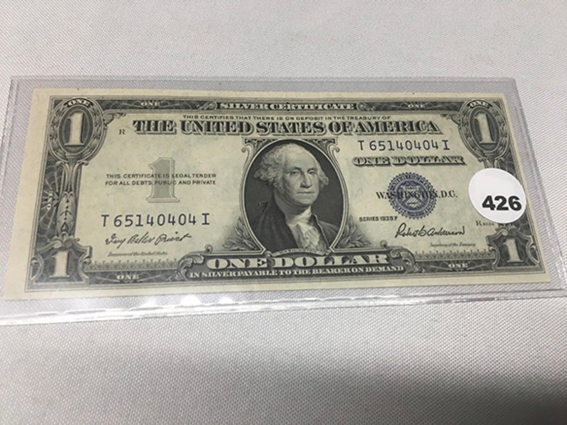 1935 F $1 Silver cert. Blue seal