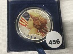 1922 Colorized Peace Dollar