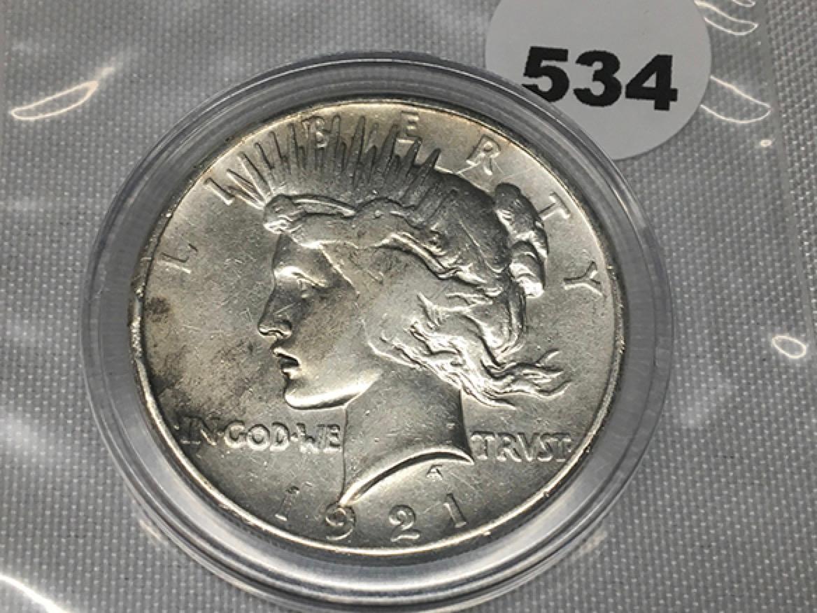 1921 Peace Dollar, Capsulated