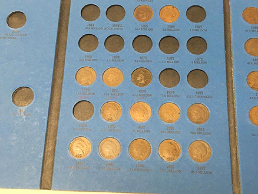 Partial Indian Head Penny Book (37 Total Coins)