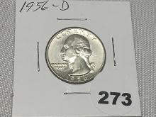 1956-D Washington Quarter (BU)