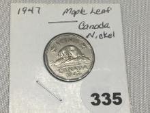 1947 Canada Nickel with Maple Leaf