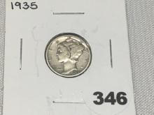 1935  Mercury Dime