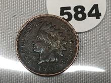 1902 Indian Head Cent, Rainbow OBV