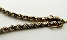 2 STERLING SILVER GOLD PLATED BRACELETS