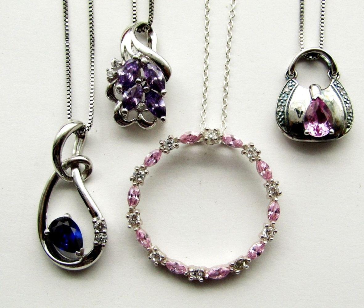 4 STERLING SILVER NECKLACES