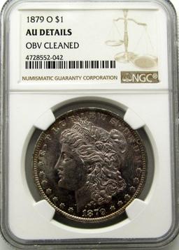 1879-O MORGAN SILVER $ NGC AU DETAILS