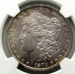 1879-O MORGAN SILVER $ NGC AU DETAILS