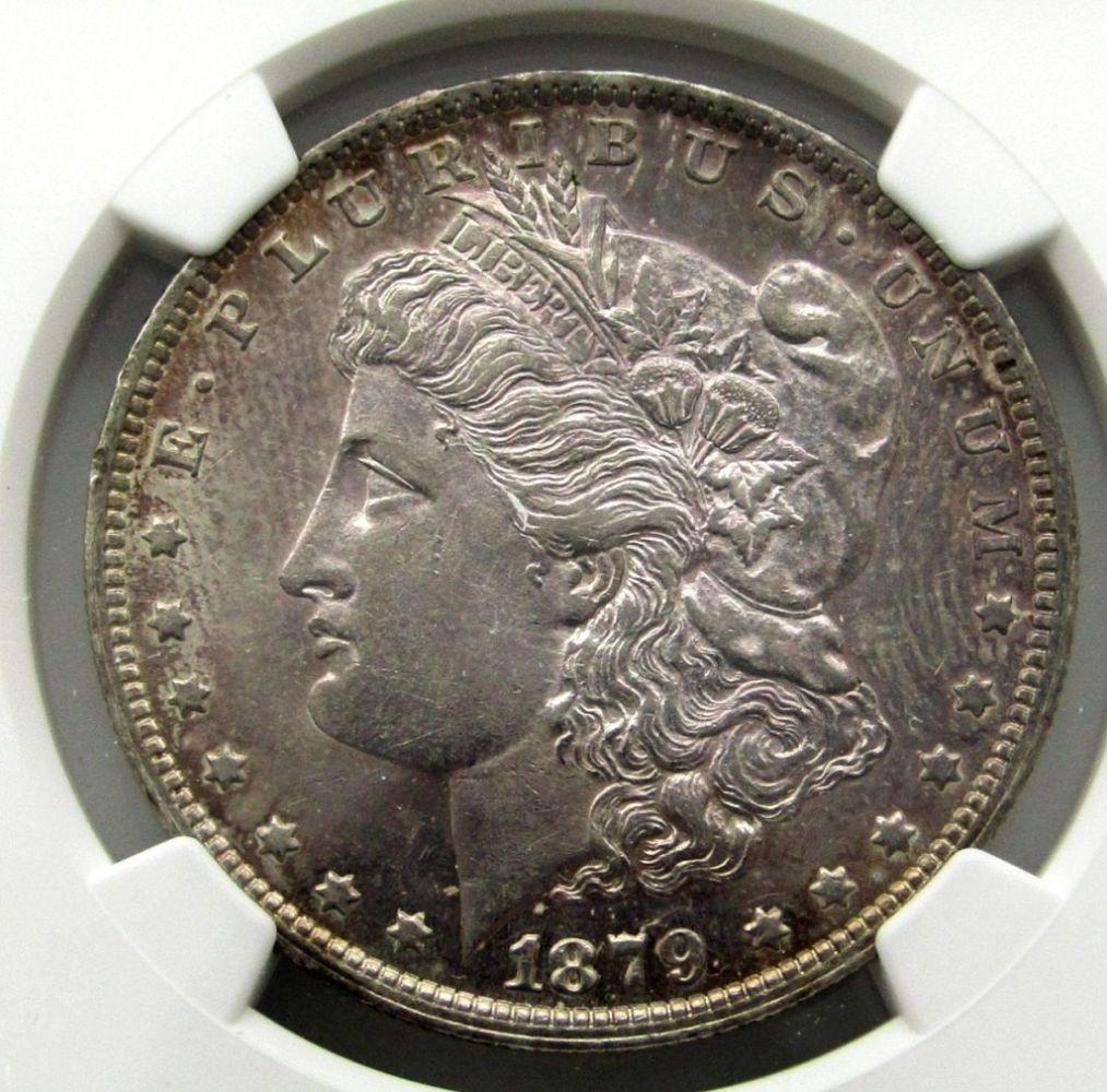 1879-O MORGAN SILVER $ NGC AU DETAILS