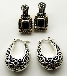 2 PAIRS OF STERLING SILVER EARRINGS