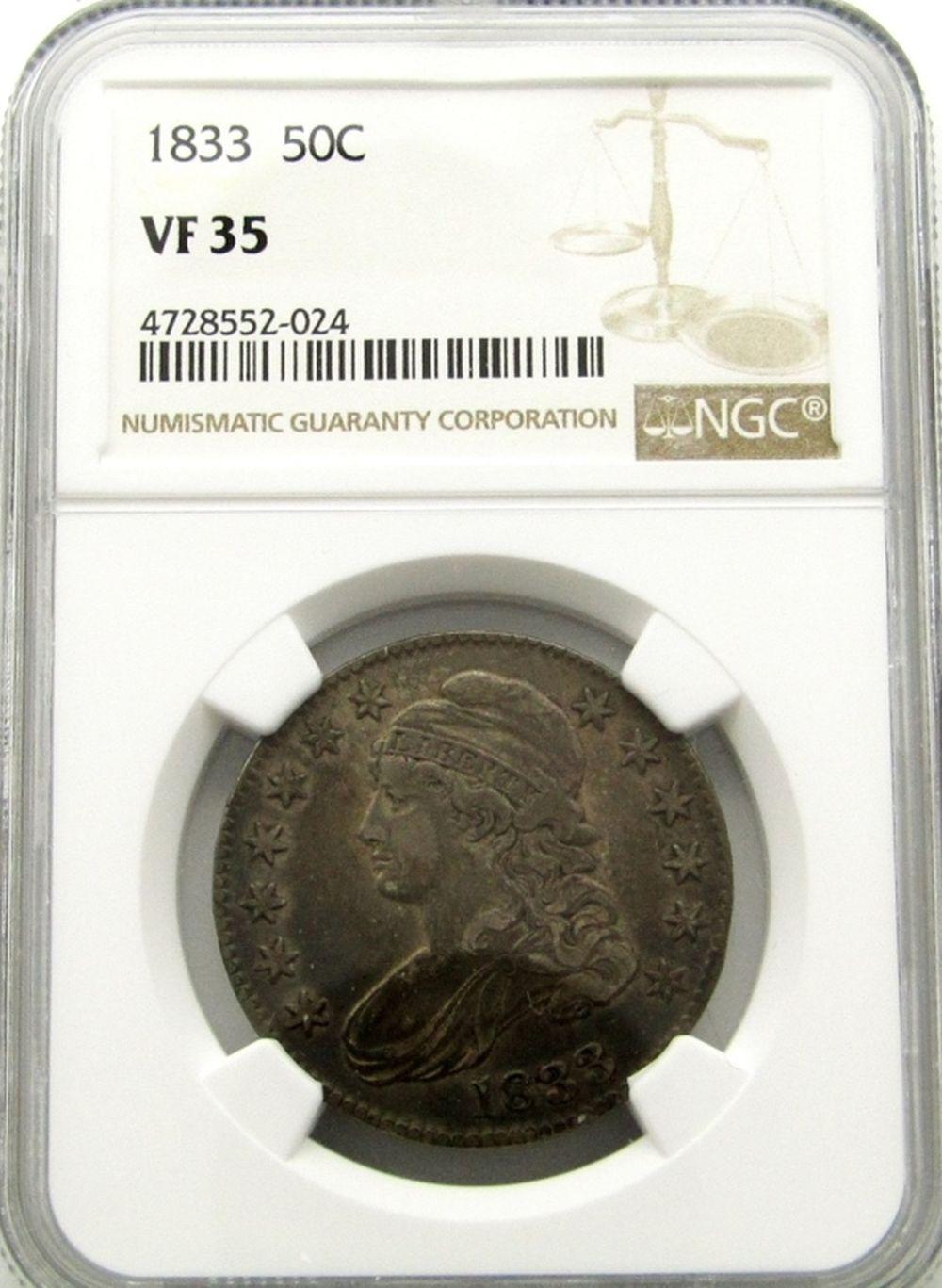 1833 BUST HALF DOLLAR NGC VF 35