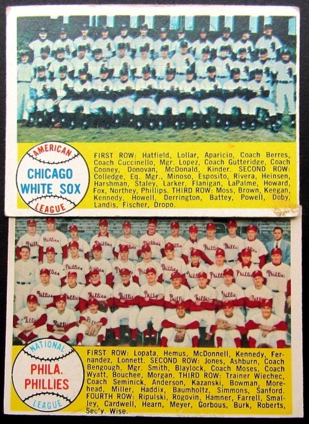 11-1958 TOPPS TEAM CARDS VG-VGEX