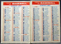 1956 TOPPS CHECKLIST 1/3 & 2/4 MARKED