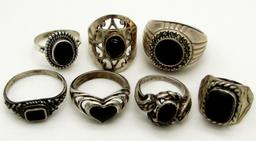 7 STERLING SILVER RINGS SIZE RAGE 4-10