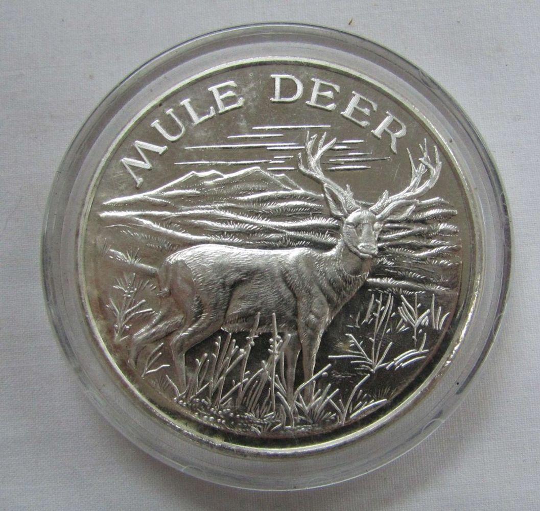 TWO TROY OUNCES .999 FINE SILVER - MULE DEER