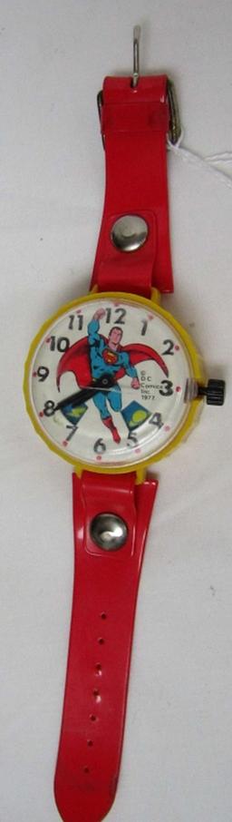 VINTAGE 1977 MARX SUPERMAN KIDS-WATCH WORKS